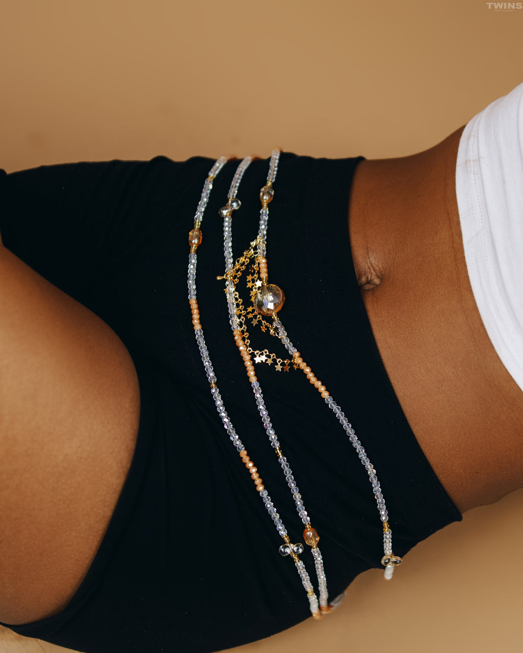 Chaîne de ventre en cristal - Larmes d’Or