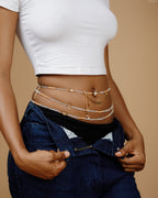 Chaîne de ventre en cristal - Larmes d’Or