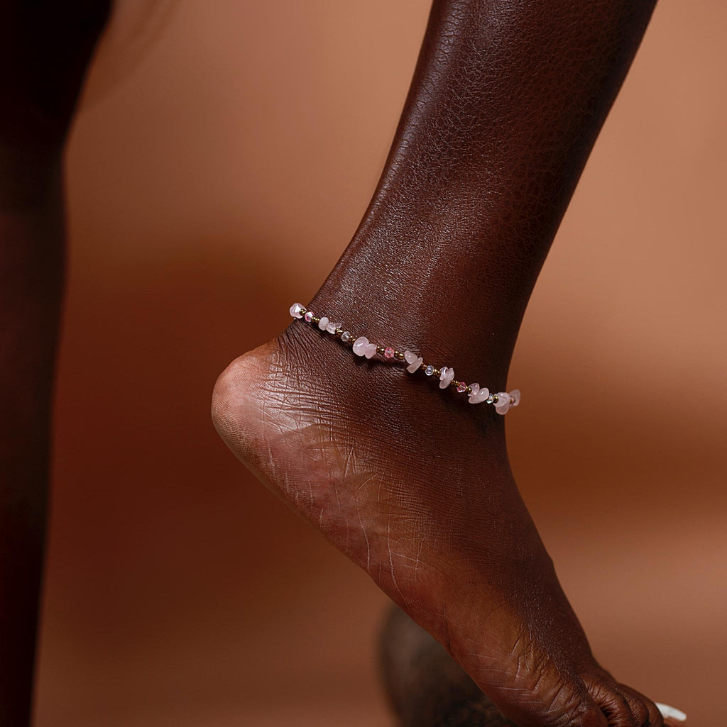 Chaine de cheville - Lueur Rose