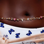 Chaîne de ventre en pierre - Lueur Rose