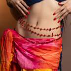 Chaine de ventre en pierre - Cœur de Corail