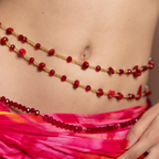 Chaine de ventre en pierre - Cœur de Corail