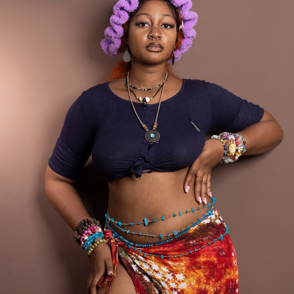 Chaine de ventre en pierre - Perle d’Aurore